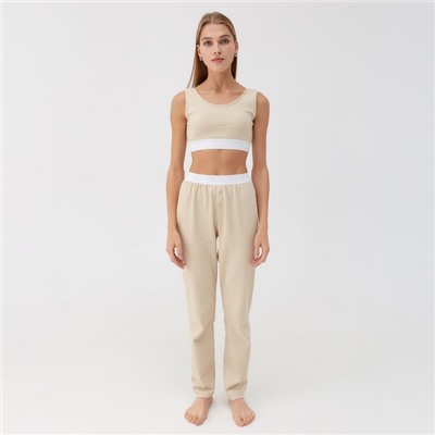 Брюки домашние женские MINAKU: Home collection, бежевые, размер 42