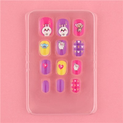 Детские накладные ногти «Милашка», 12 шт.