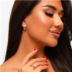 Комплект ювелирной бижутерии Дубайское золото: серьги и кольцо с вензелями, покрытие: позолота, 20 р, арт.214.804-20