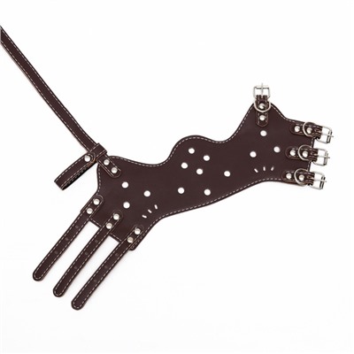 Намордник из прессованной кожи регулируемый, №4, ДН 8.8 см, ОМ 29-35 см, коричневый