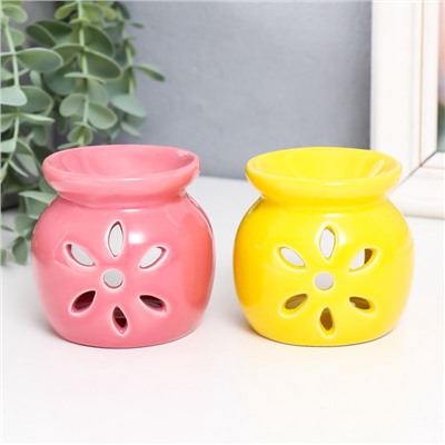 Аромалампа для эфирных масел «Цветок», 7×6.8×6.8 см, МИКС