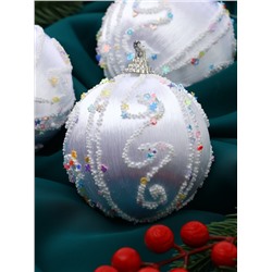 Ёлочные игрушки «Бамби», шары новогодние, d=8 см, 3 шт., серебро