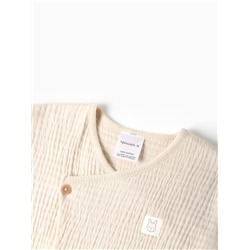 Комбинезон из жатой ткани Крошка Я, рост 62-68 см, молочный