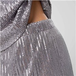 Юбка с пайетками на подкладе, Сияние гламура (royal silver)