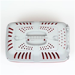 Переноска для животных, 47×30×35 см, вес до 9 кг, пластик, красная