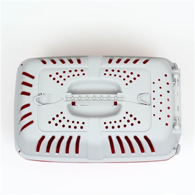 Переноска для животных, 47×30×35 см, вес до 9 кг, пластик, красная