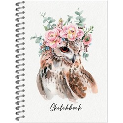Скетчбук А5 60л твердая обложка на спирали SKETCHBOOK "Совушка" 25101 Полином