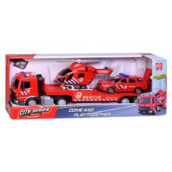 Машина "Пожарный транспорт" (свет, звук) в коробке
