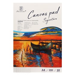 Альбом для рисования холсты грунтованные, А4, 10 листов, плотность 280 г/м², для акрила и масла