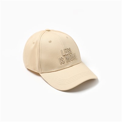 Кепка женская с вышивкой MIST Less is more, молочная, размер 56-58