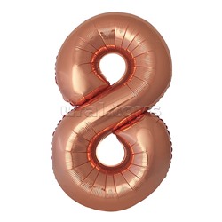 Шар (40''/102 см) Цифра, 8 Slim, Бронза, Металлик, 1 шт. в уп.