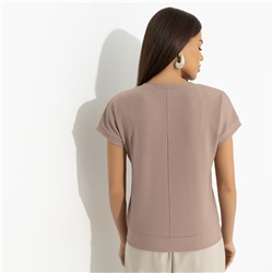 Футболка из эластичной ткани в рубчик, Искусство строить глазки (коричневый)