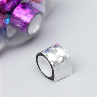 Клейкая лента пластик в банке «Голография», набор 40 шт., 1.2 см×2.8 м, 7.5×8.5×8.5 см, МИКС