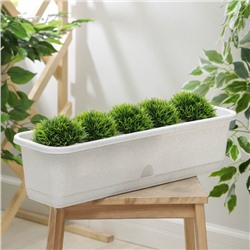 Ящик для цветов балконный с поддоном, 60 см, цвет мраморный