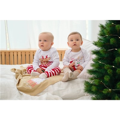 Костюм детский (джемпер и брюки) «Крошка Я. Мой первый НГ», рост 62-68 см, красный, белый