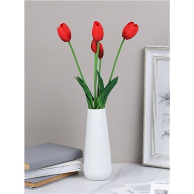 Цветок искусственный Тюльпан 5 штук набор 46 см / GR-008 /уп 30/360/силикон ВЫСОКОГО качества (Красный)