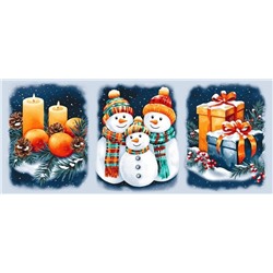 К-т полотенец "Мандариновый аромат" 50*60 см. - 3 шт. вафля хлопок 100%