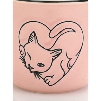 Кружка чайная керамическая «Котик», 210 мл, ручная работа