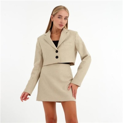 Пиджак женский укороченный MIST, размер 48, бежевый