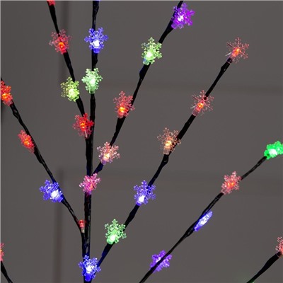 Светодиодный куст «Снежинки» 1.5 м, 84 LED, мигание, 220 В, свечение мульти (RG/RB)