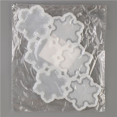 Молд силикон, «Снежинки» 17.5×13×0.3 см