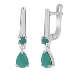 Серьги из серебра изумруд берилл, Абигель