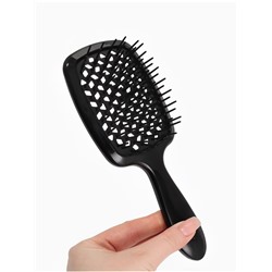 Расчёска массажная, широкая, продуваемая, 8.5×20.5(±1) см, чёрная