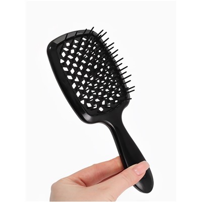 Расчёска массажная, широкая, продуваемая, 8.5×20.5(±1) см, чёрная