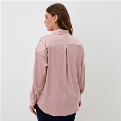 Блузка женская шелковая MIST plus-size, размер 52, цвет пыльная роза