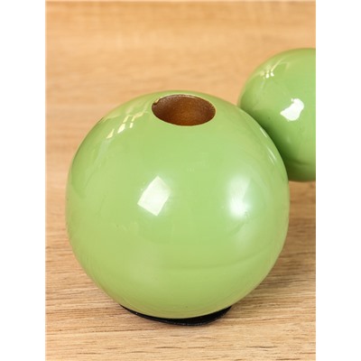 Подсвечник на 3 свечи «Бусы», с 7 сферами, 44×8×8 см, кипарис