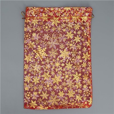 Мешочек подарочный органза «Новогодние желания», 20×30 см ± 1.5 см