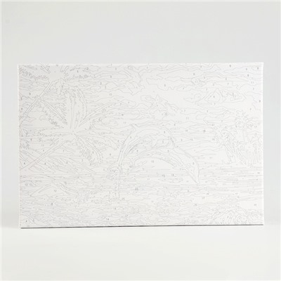 Картина по номерам на холсте с подрамником «Игра дельфинов» 20×30 см