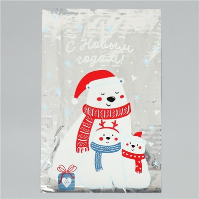 Пакет подарочный новогодний пластиковый «Тепла и уюта», 20×30 см