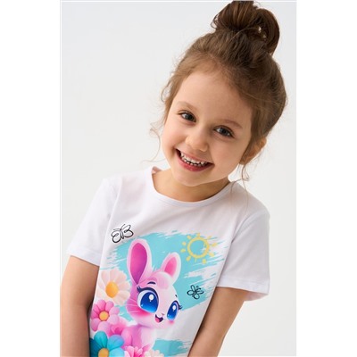 Фуфайка трикотажная для девочек (футболка) PLAYTODAY, 1240029