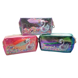 Sunflower Косметичка женская тубус с пайетками, лебедь 5863