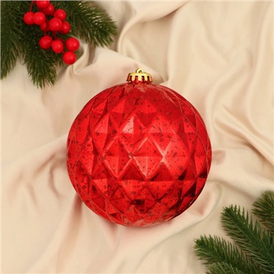 Ёлочный шар гигант «Винтаж» d=15 см, грани, красный