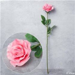 Цветок искусственный Роза 45 см розовая / J105-1 /уп 80/480/ латекс