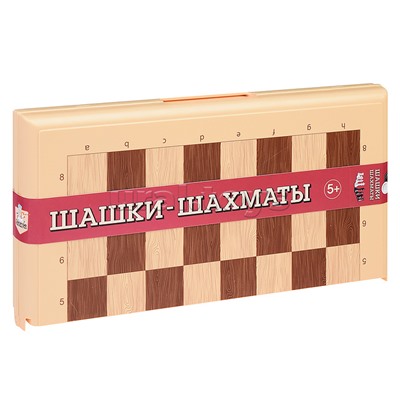 Игра настольная "Шашки-Шахматы" (бол, беж)
