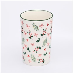 Кружка новогодняя керамическая «Зимние узоры», 385 мл, ручная работа