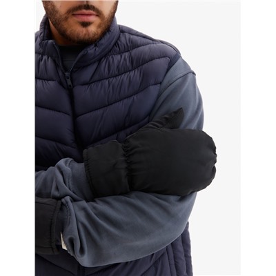 Варежки флисовые зимние мужские, размер 25 см, чёрные