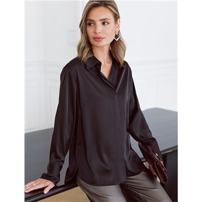 Блузка из сатина с эластаном