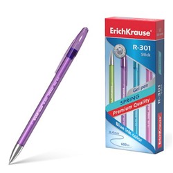 Ручка гелевая R-301 Spring Gel Stick 0.5 мм синяя 53348 ErichKrause