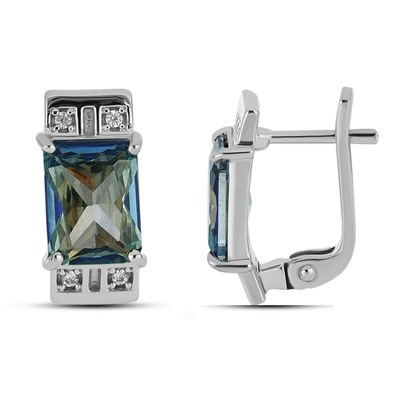 Серьги из серебра мистик кварц синий, Эстель2