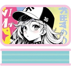 Пенал 4-х ств. 190х105 мм ПО-090 "АНИМЕ ДЕВУШКА" большой, тканевый торец Пчелка