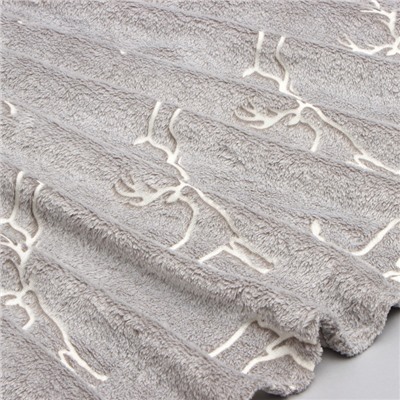 Плед светящийся в темноте «Этель Олени», 200×220 см,100% п/э, корал-флис 220 г/м²