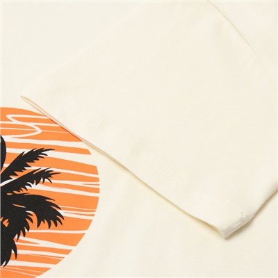 Футболка для мальчика, цвет молочный, рост 146 см