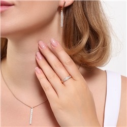 Комплект ювелирная бижутерия коллекция  "Дубай" серьги, кулон и кольцо 16 р, покрытие: позолота, вставка: фианиты, цвет: прозрачный, арт.215.408-16