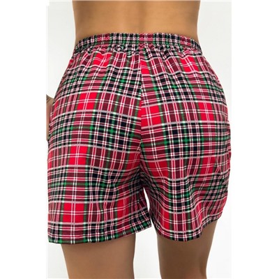 Шорты женские домашние Ж-1 (Клетка красная)