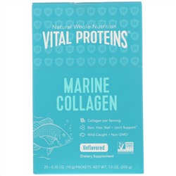 Vital Proteins, Морской коллаген, без вкусовых добавок, 20 пакетиков, 10 г (0,35 унции) в каждом