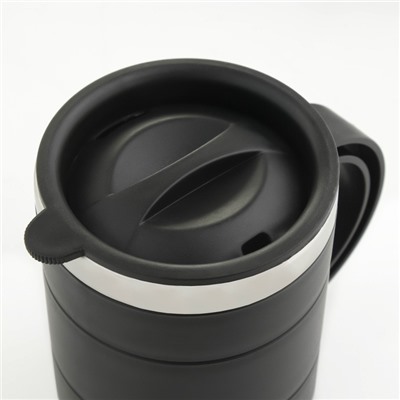 Термокружка «Мастер К», 450 мл, с ручкой, сохраняет тепло 2 ч, 11×8 см, черная